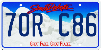 SD license plate 70RC86