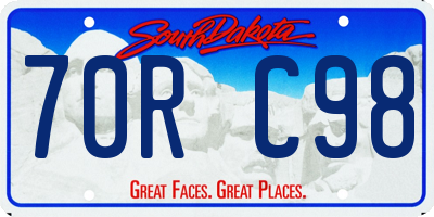 SD license plate 70RC98