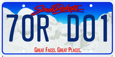 SD license plate 70RD01