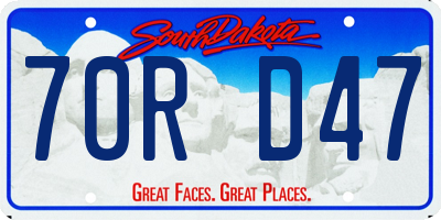 SD license plate 70RD47