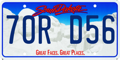SD license plate 70RD56