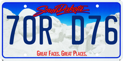 SD license plate 70RD76