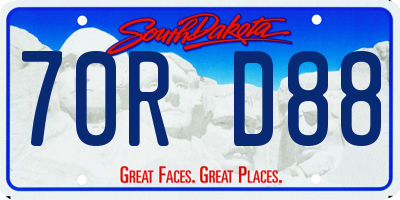 SD license plate 70RD88