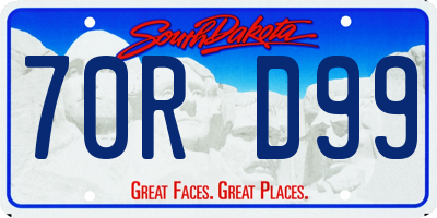 SD license plate 70RD99