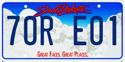 SD license plate 70RE01