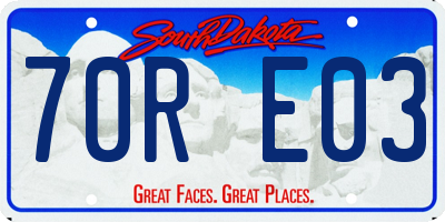 SD license plate 70RE03