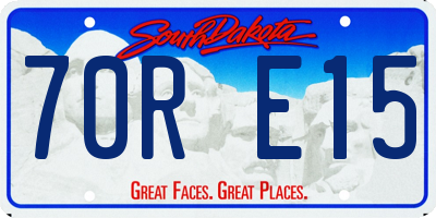 SD license plate 70RE15