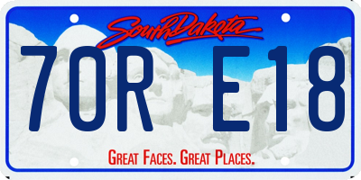 SD license plate 70RE18