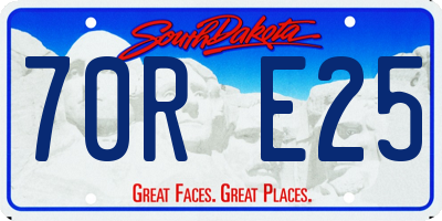 SD license plate 70RE25