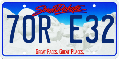 SD license plate 70RE32