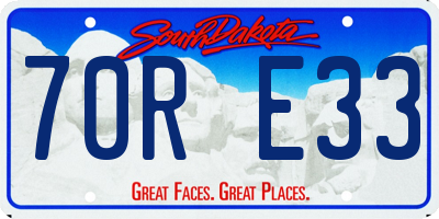 SD license plate 70RE33