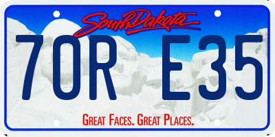 SD license plate 70RE35