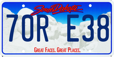 SD license plate 70RE38