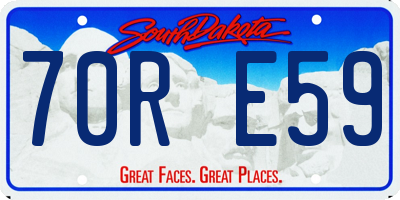SD license plate 70RE59