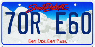 SD license plate 70RE60