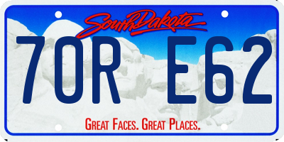 SD license plate 70RE62