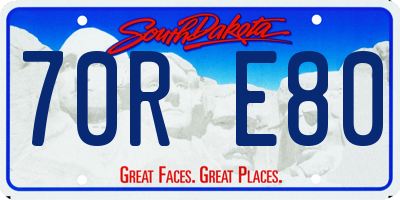 SD license plate 70RE80