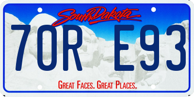 SD license plate 70RE93