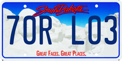 SD license plate 70RL03