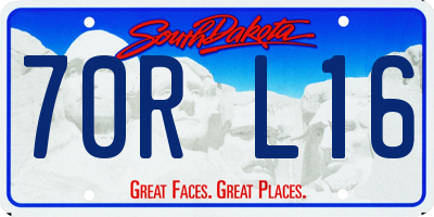 SD license plate 70RL16
