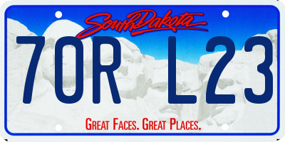 SD license plate 70RL23