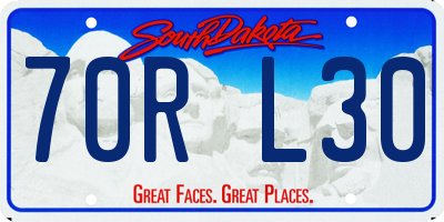 SD license plate 70RL30