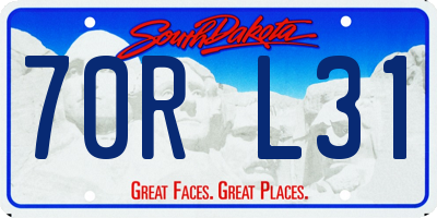 SD license plate 70RL31