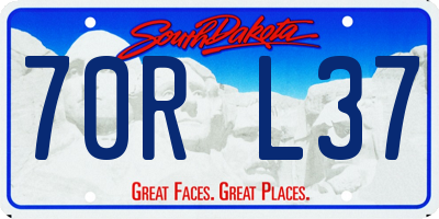 SD license plate 70RL37