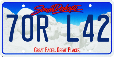 SD license plate 70RL42