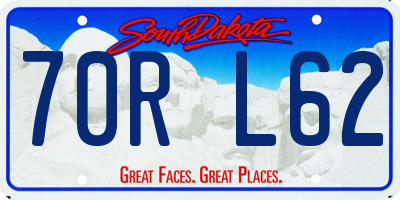 SD license plate 70RL62