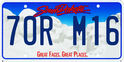 SD license plate 70RM16