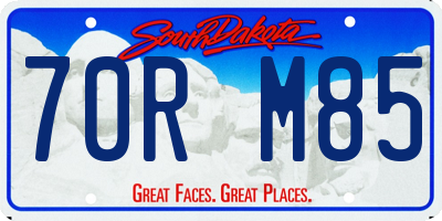 SD license plate 70RM85