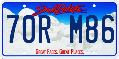 SD license plate 70RM86