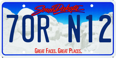 SD license plate 70RN12