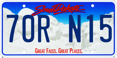 SD license plate 70RN15