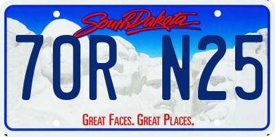SD license plate 70RN25