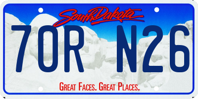 SD license plate 70RN26