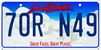 SD license plate 70RN49