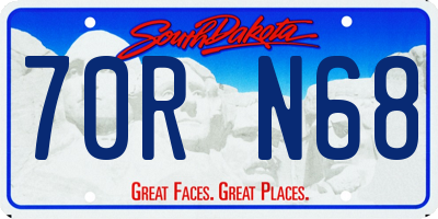 SD license plate 70RN68