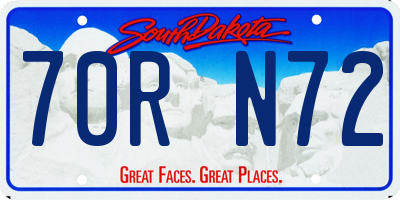 SD license plate 70RN72