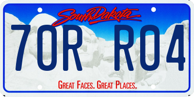 SD license plate 70RR04