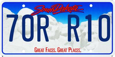 SD license plate 70RR10