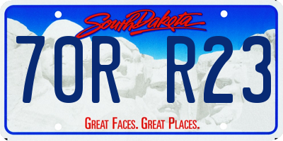 SD license plate 70RR23