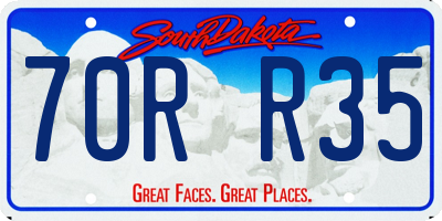 SD license plate 70RR35