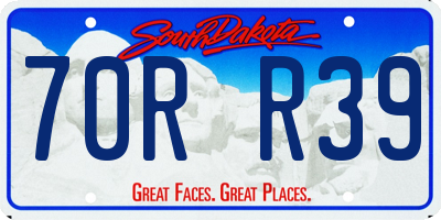 SD license plate 70RR39