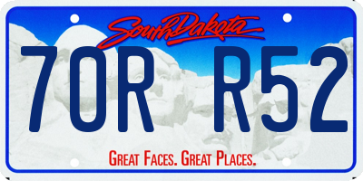 SD license plate 70RR52