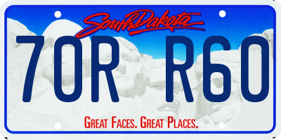 SD license plate 70RR60