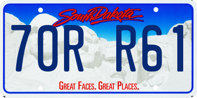 SD license plate 70RR61