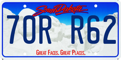 SD license plate 70RR62