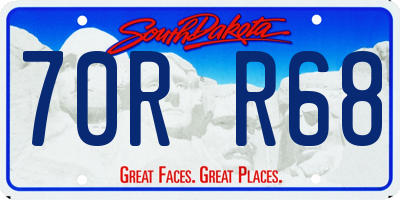 SD license plate 70RR68